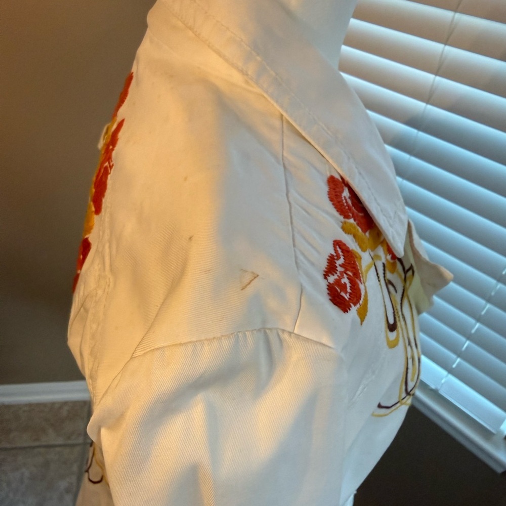 Johnny Was Embroidered White BlazerJacket Flower Los Angeles Designer READ - Picture 6 of 16